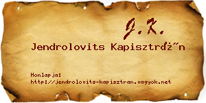 Jendrolovits Kapisztrán névjegykártya